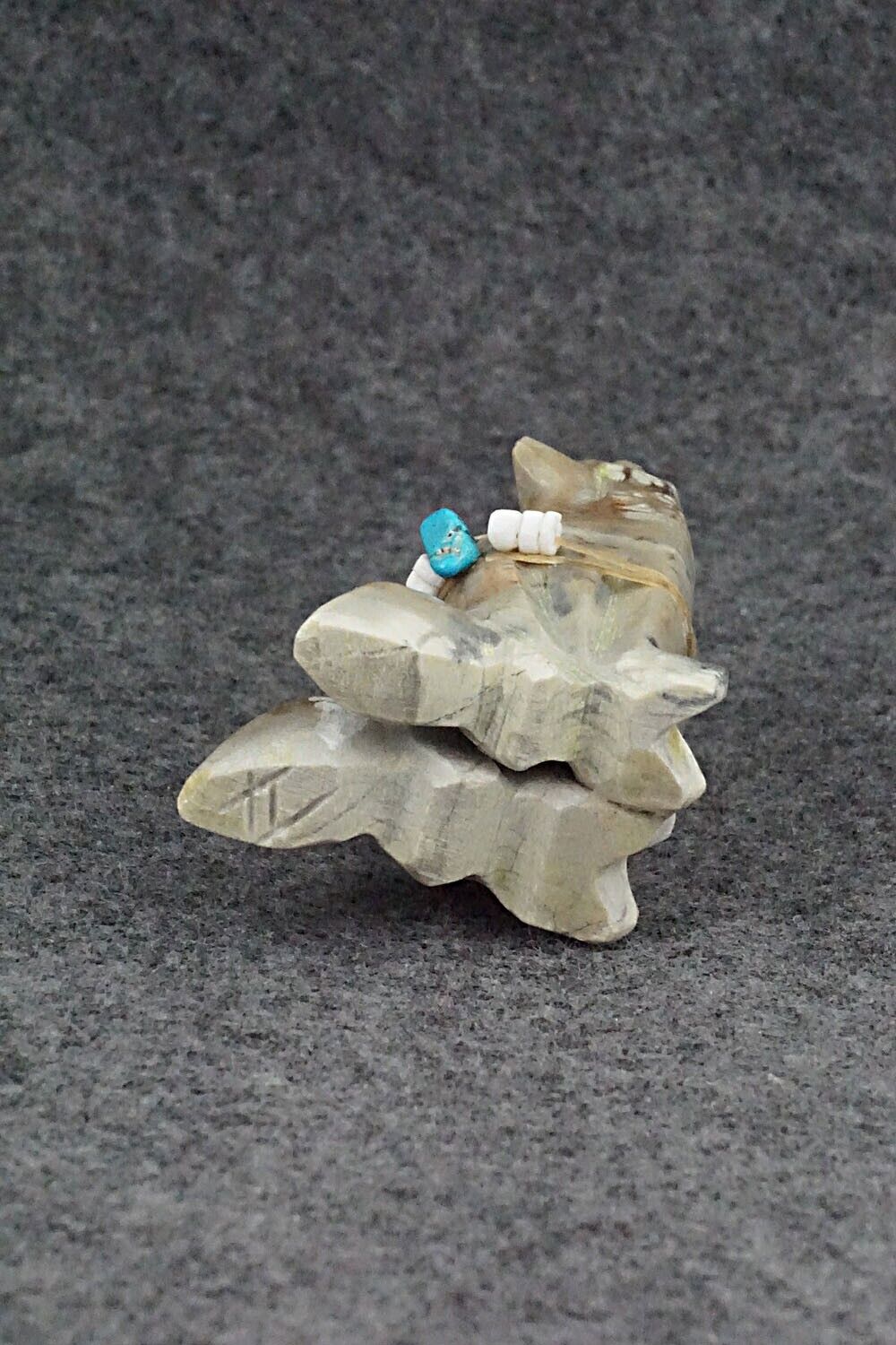 Wolf Pair Zuni Fetish Carving - Tim Lementino
