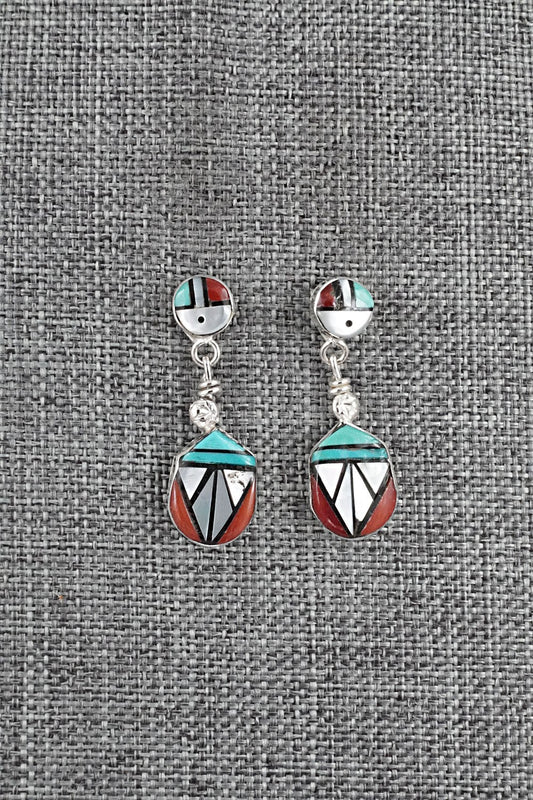 Multi Stone Inlay & Sterling Silver Earrings - Ola Eriacho