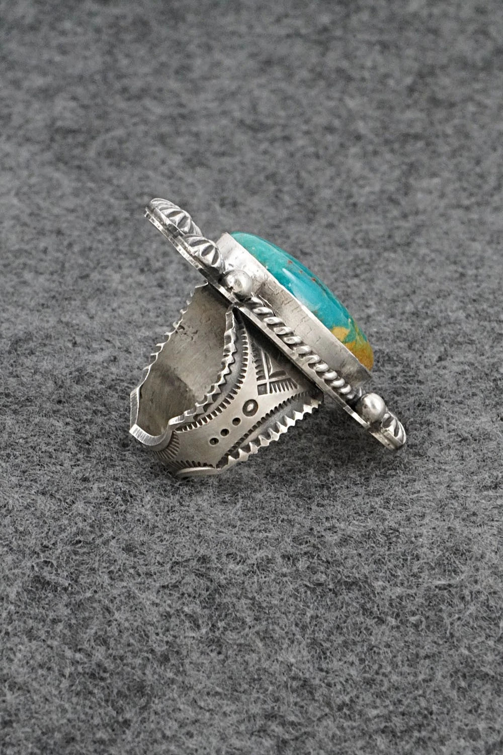 Turquoise & Sterling Silver Ring - Michael Calladitto - Size 8