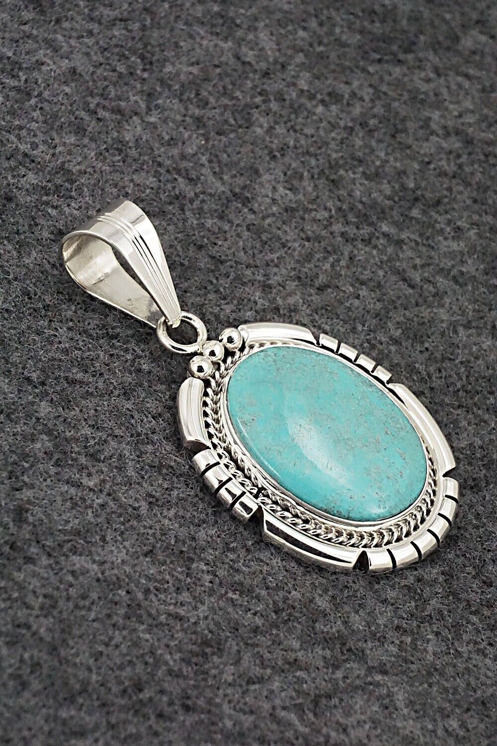 Turquoise & Sterling Silver Pendant - Samuel Yellowhair