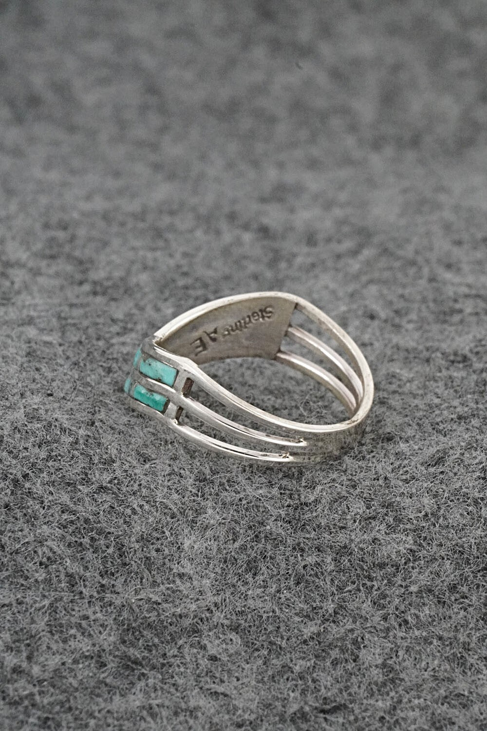 Turquoise & Sterling Silver Ring - Andrew Enrico - Size 8.5