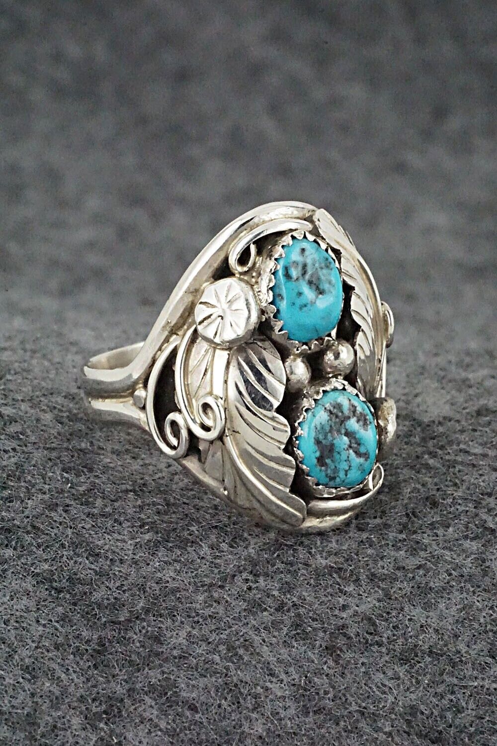 Turquoise & Sterling Silver Ring - Lorena Brown - Size 12