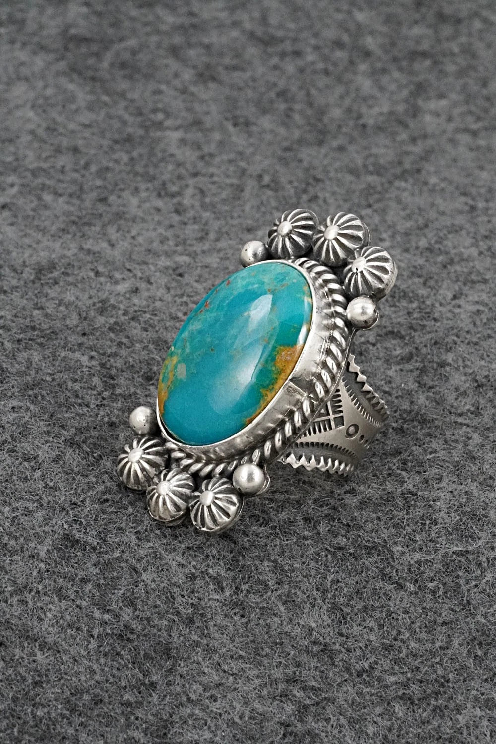 Turquoise & Sterling Silver Ring - Michael Calladitto - Size 8