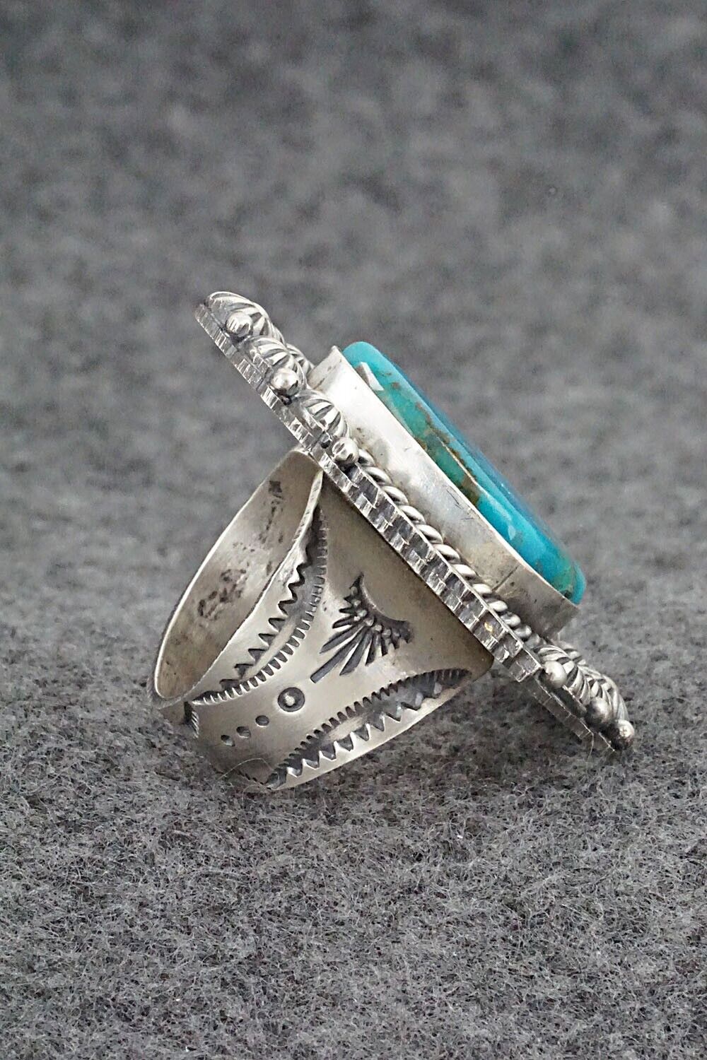 Turquoise & Sterling Silver Ring - Rosita Calladitto - Size 8.5