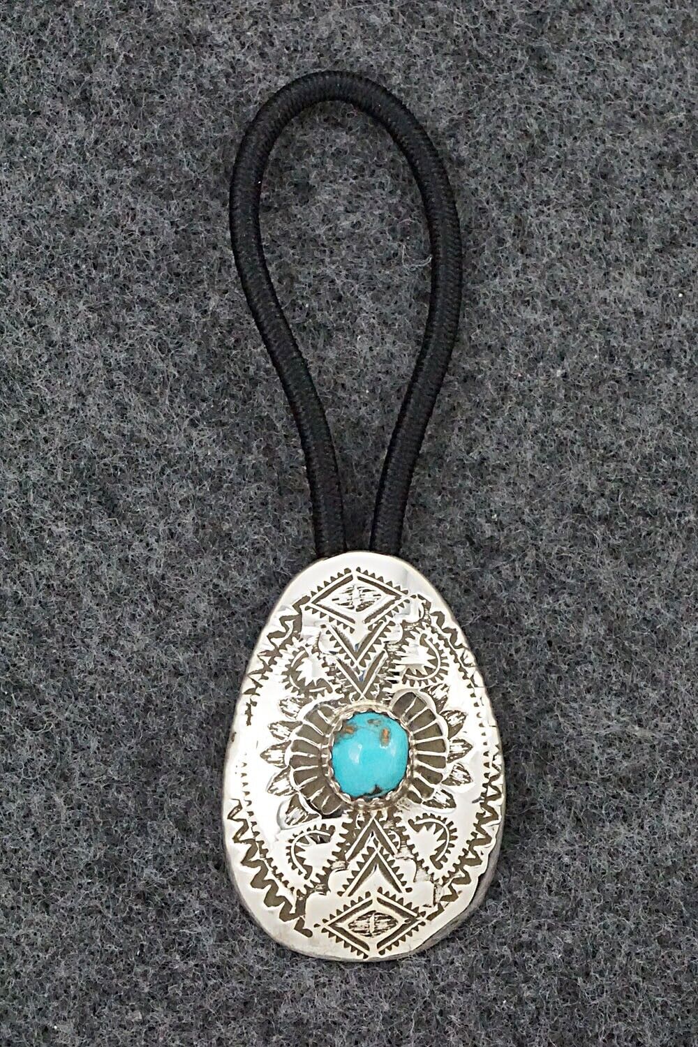 Turquoise & Sterling Silver Hair Tie - Shirley Skeets