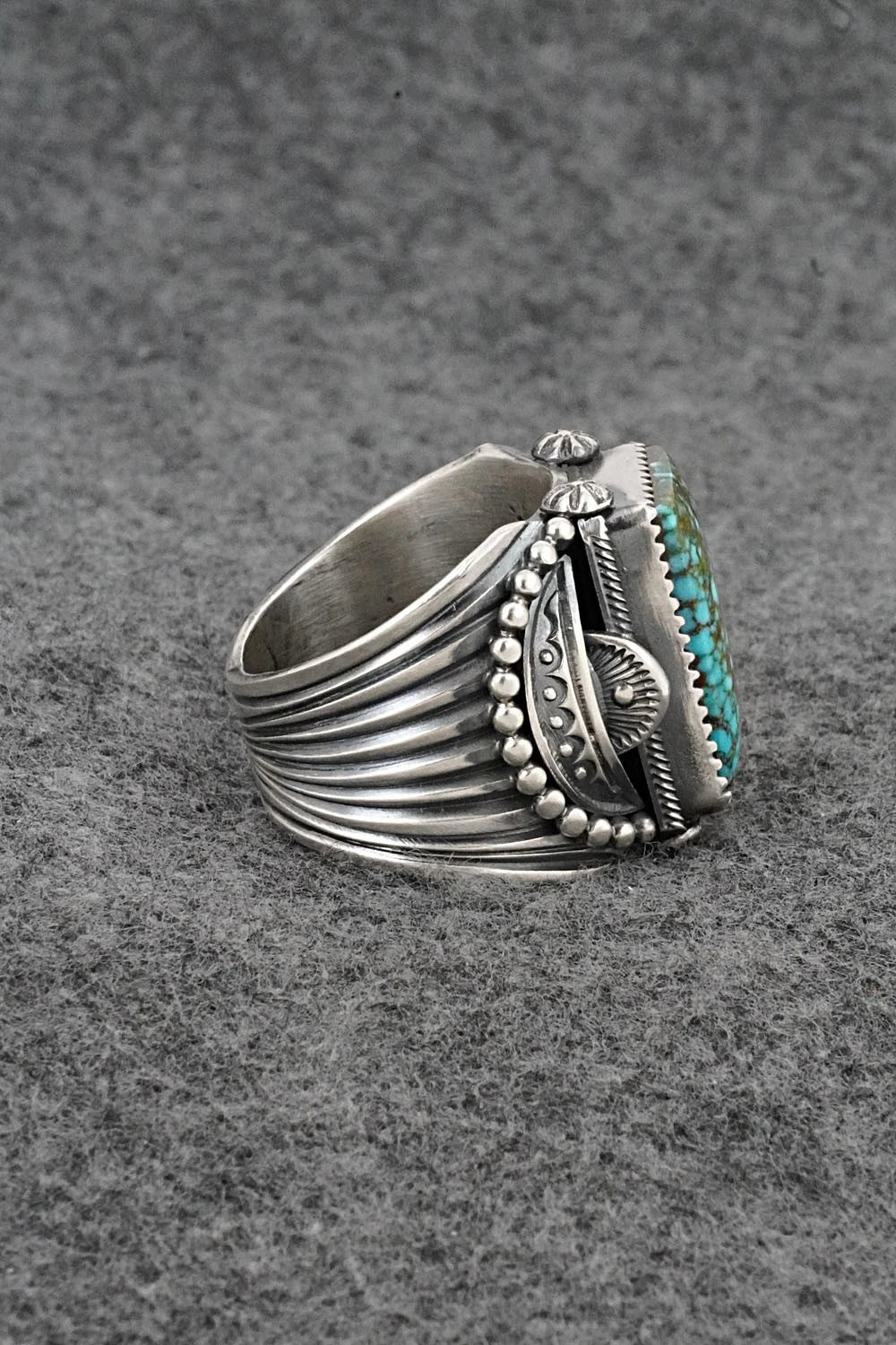Turquoise & Sterling Silver Ring - Delbert Gordon - Size 12