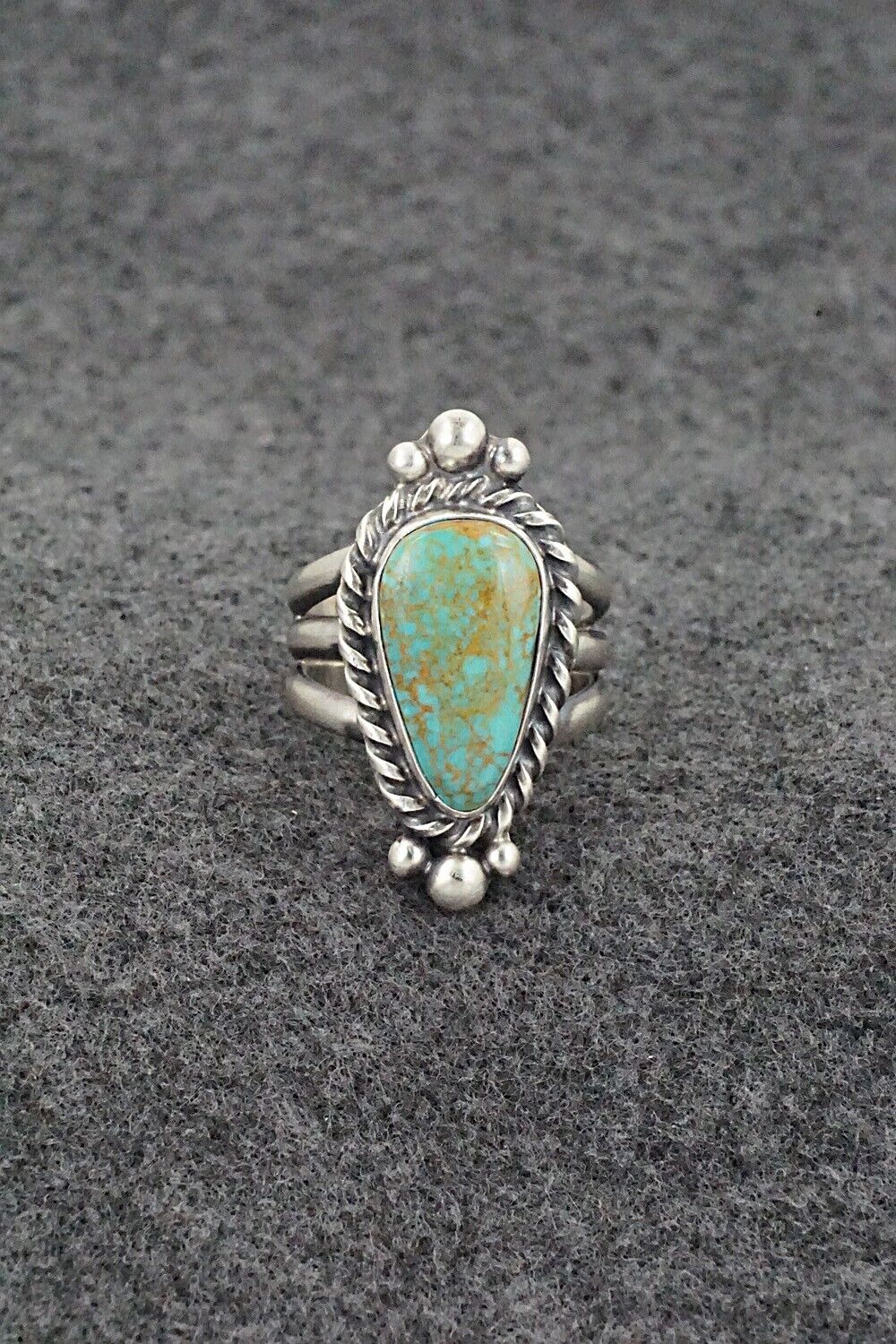 Turquoise & Sterling Silver Ring - Kathleen Livingston - Size 8