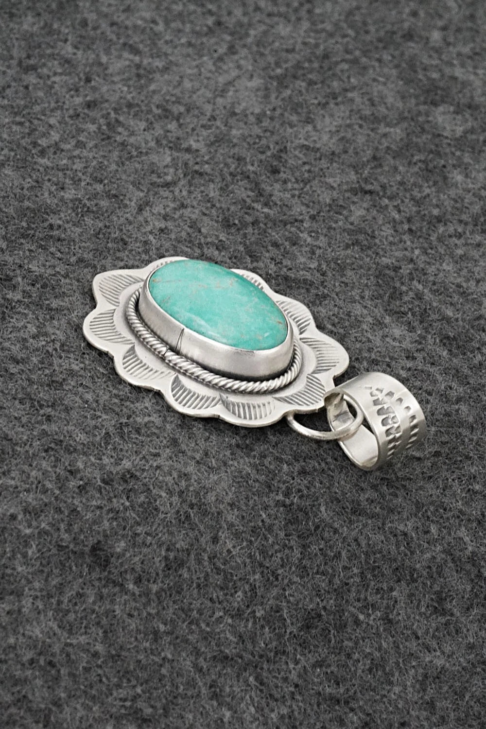 Turquoise & Sterling Silver Pendant - Cordell Platero