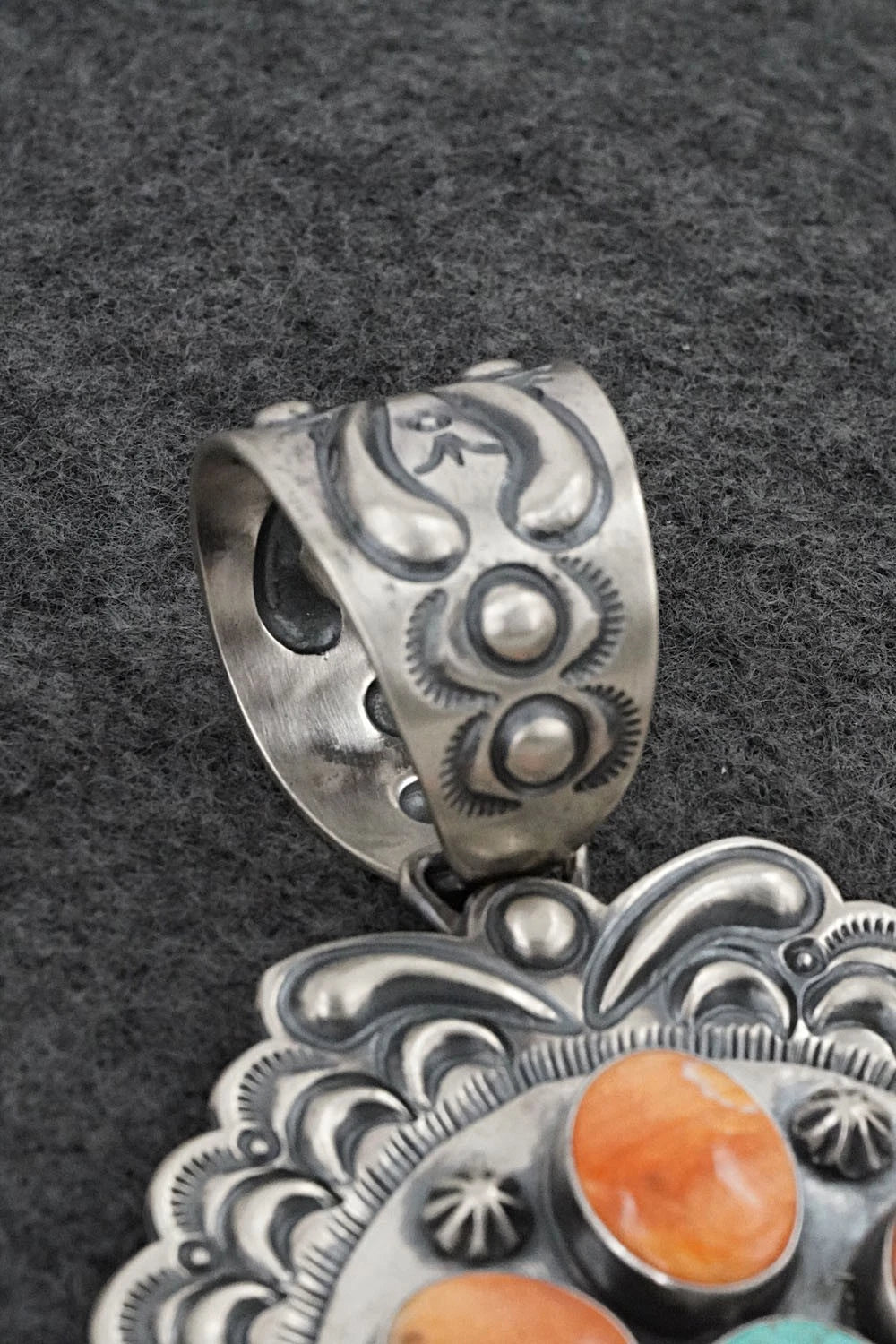 Turquoise, Spiny Oyster & Sterling Silver Pendant - Randy Boyd