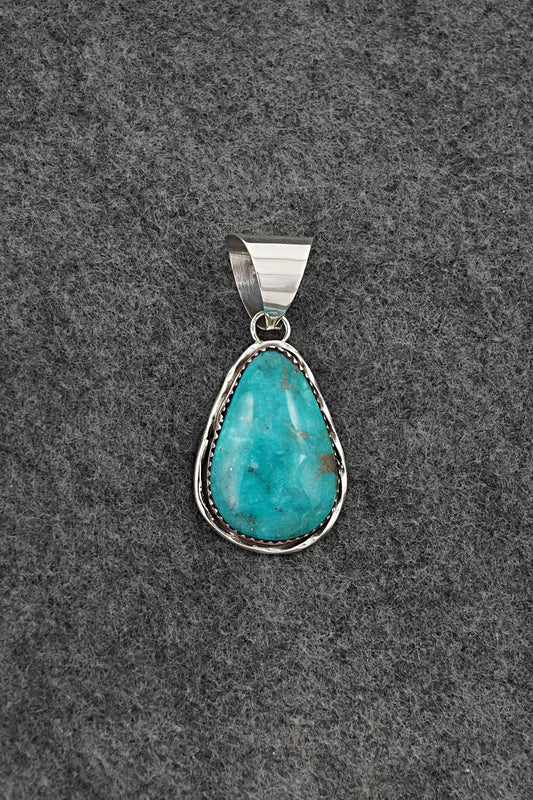 Turquoise & Sterling Silver Pendant - Ernest Hawthorne