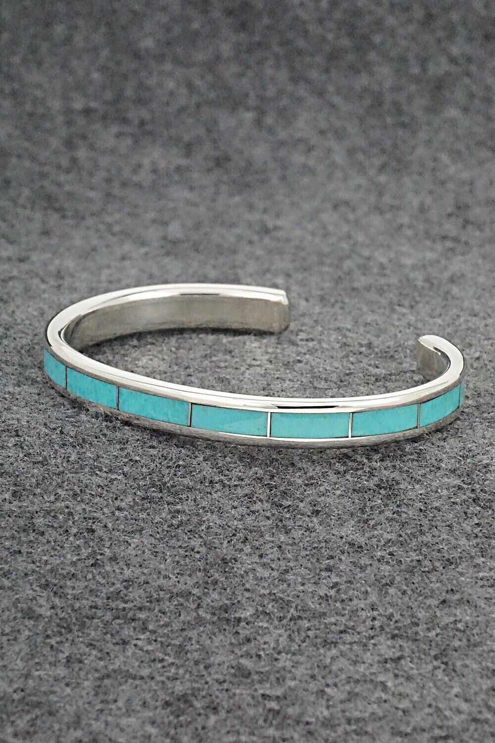 Turquoise & Sterling Silver Inlay Bracelet - Larry Loretto