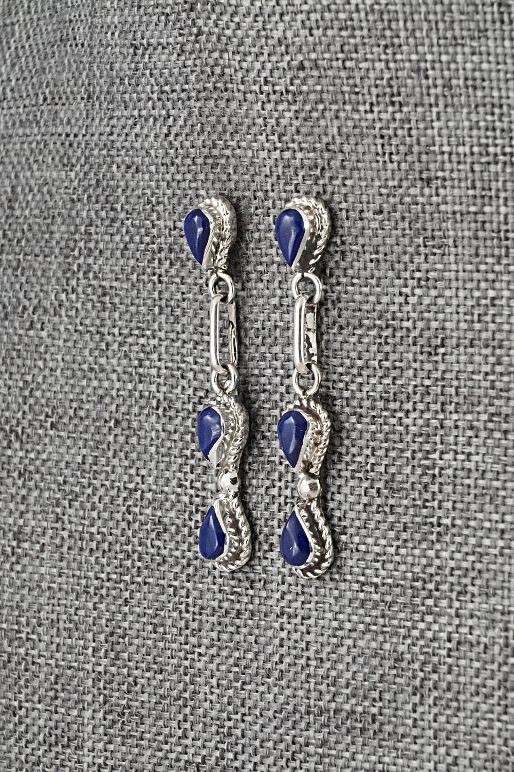 Lapis & Sterling Silver Earrings - Carol Lateyice