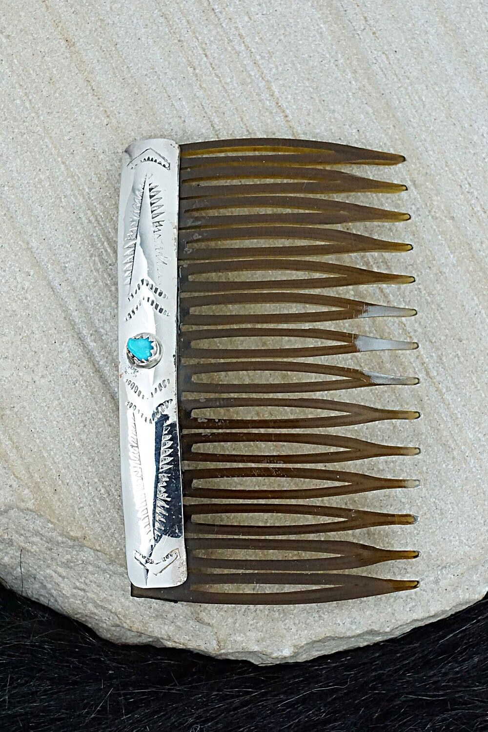 Turquoise & Sterling Silver Hair Combs - Randall Dalgai