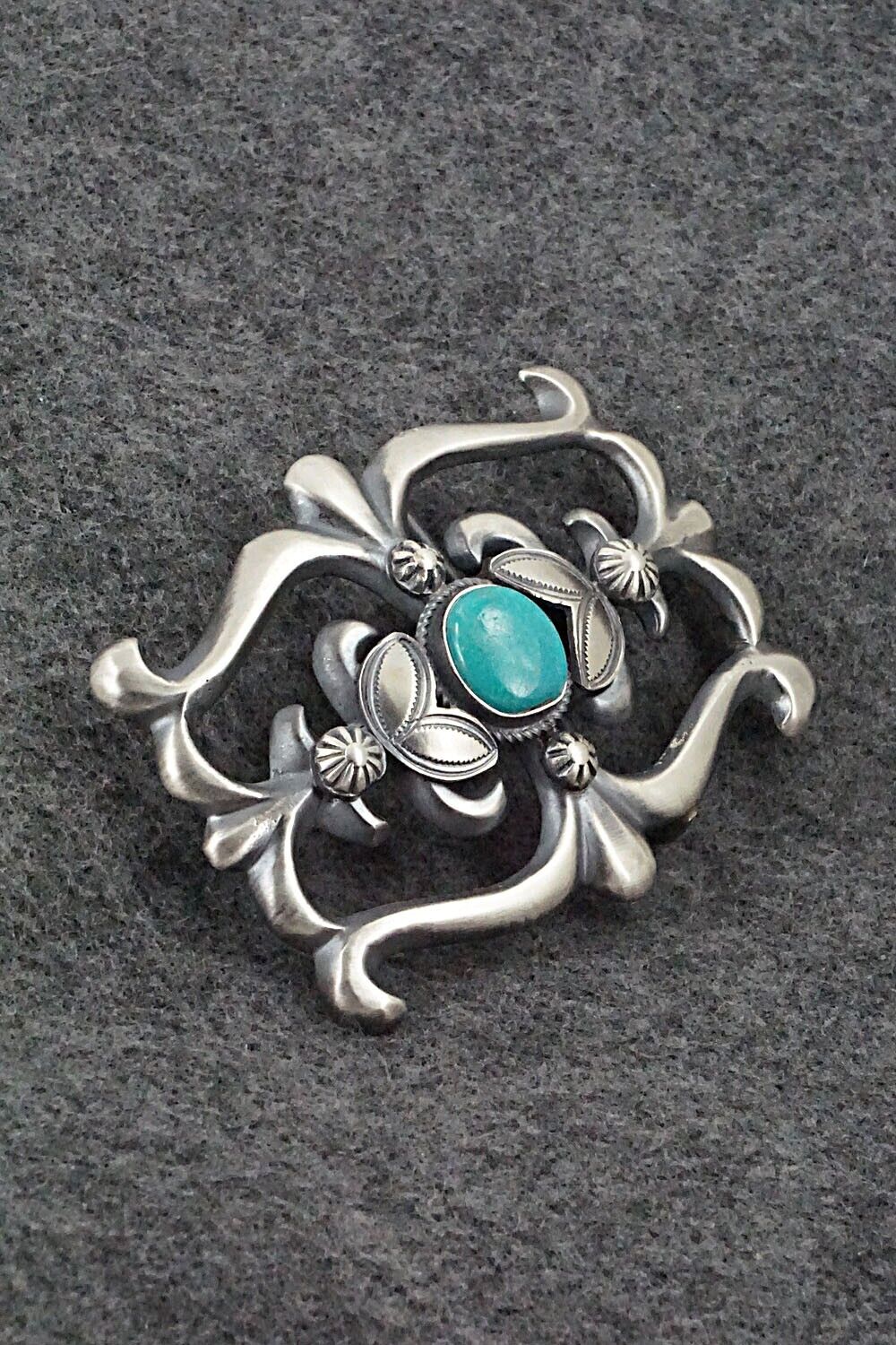 Turquoise & Sterling Silver Belt Buckle - Henry Morgan