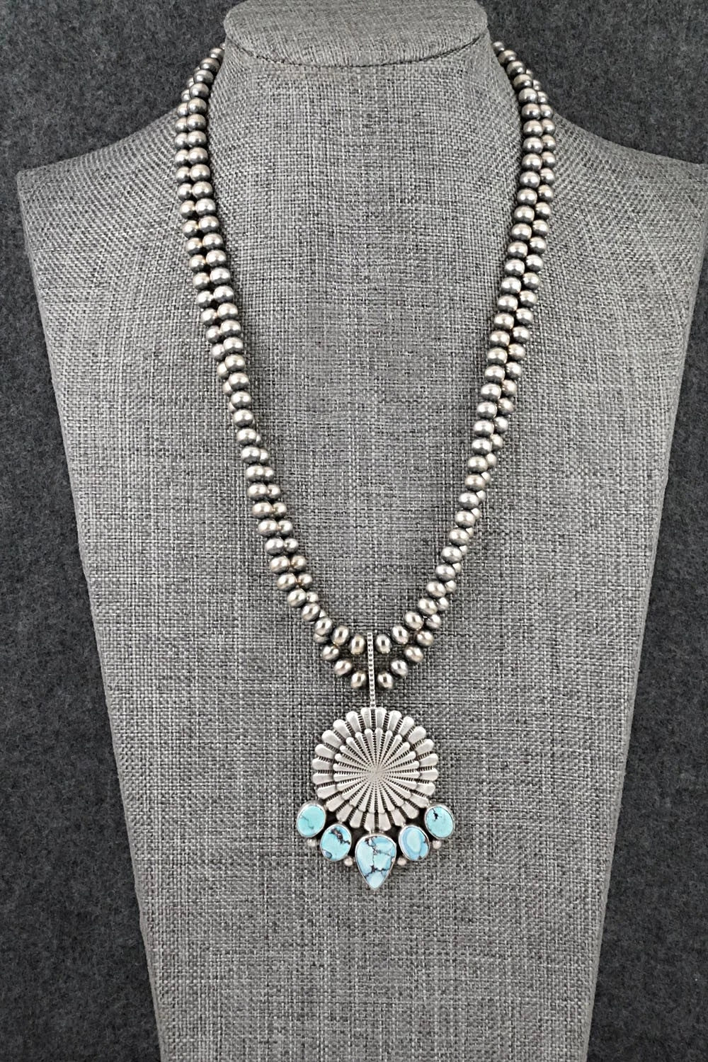 Turquoise & Sterling Silver Necklace - Tom Lewis