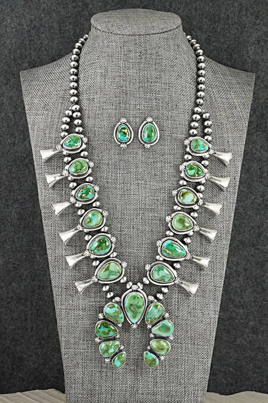 Turquoise & Sterling Silver Squash Blossom Set - Darrin Livingston