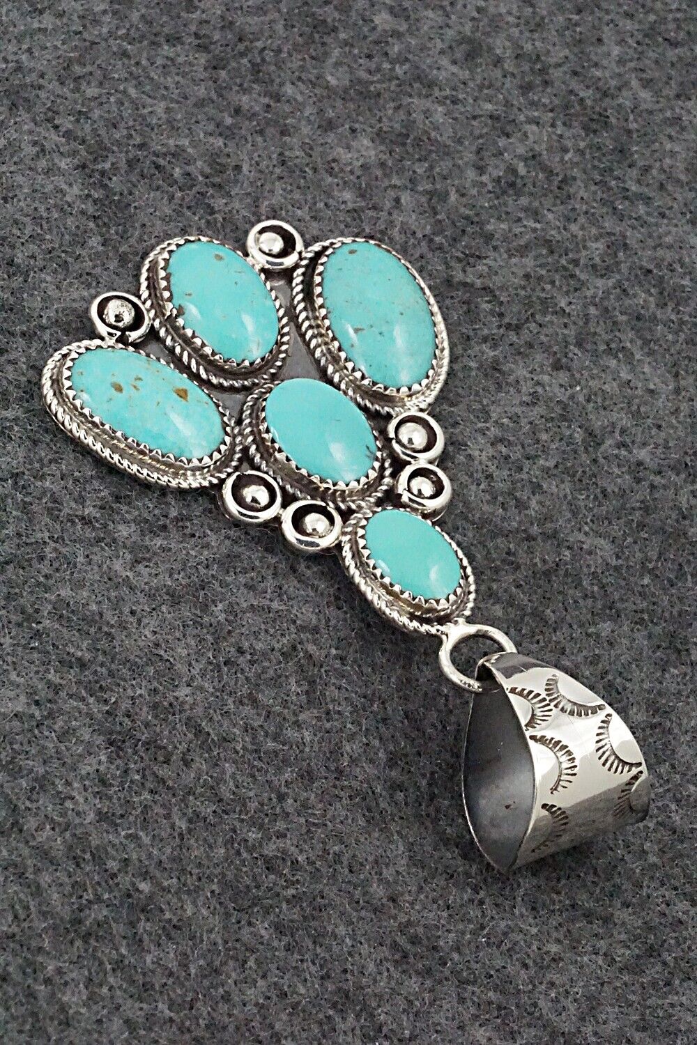 Turquoise & Sterling Silver Pendant - Ernest Hawthorne