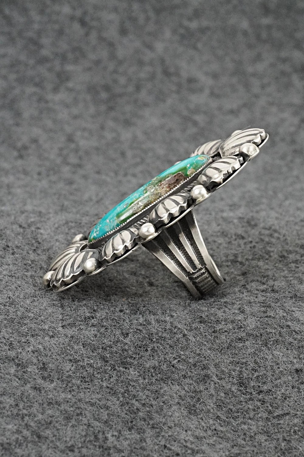 Turquoise & Sterling Silver Ring - Calvin Martinez - Size 8
