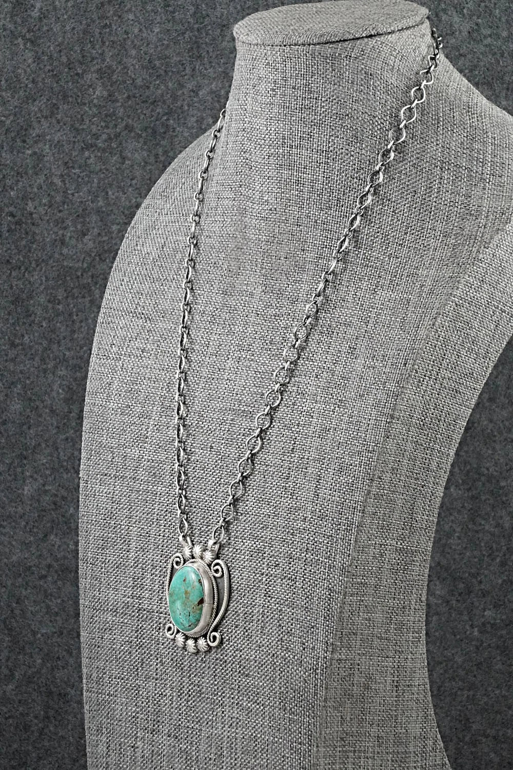 Turquoise & Sterling Silver Necklace - Cordell Platero