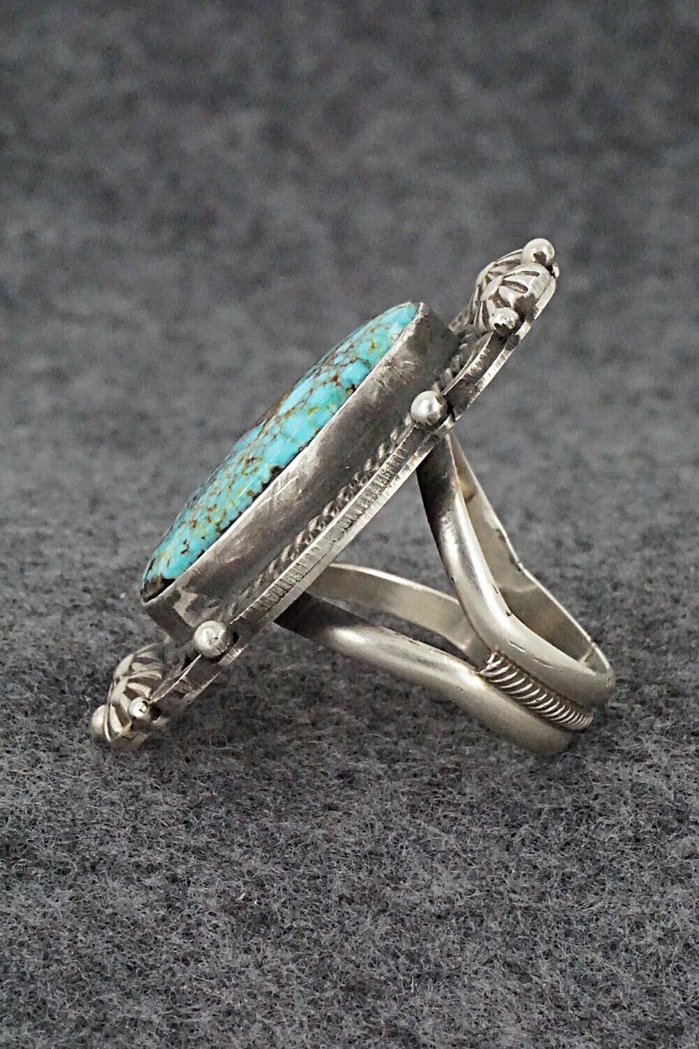 Turquoise & Sterling Silver Ring - Rosita Calladitto - Size 8.5