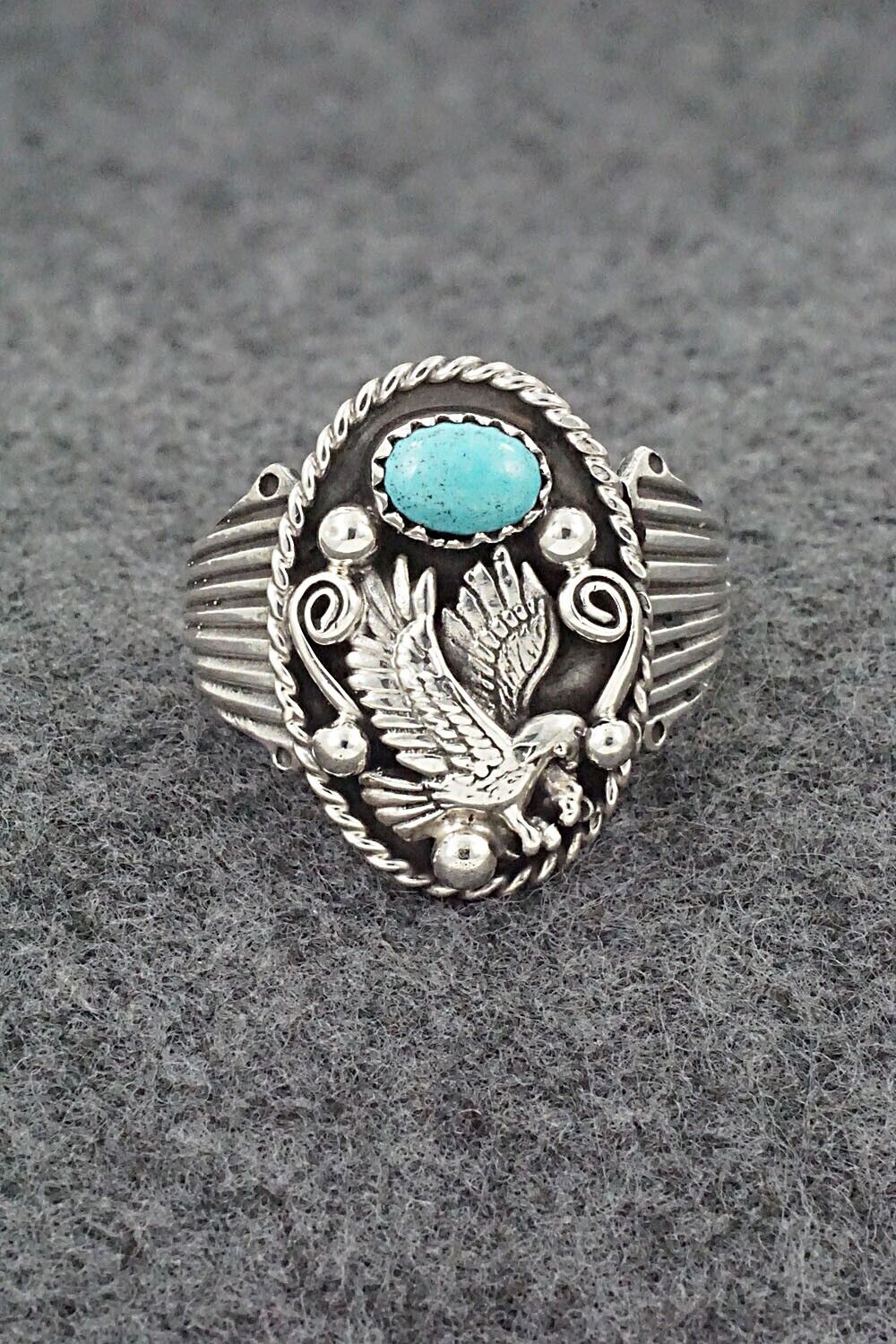 Turquoise & Sterling Silver Ring - Jeannette Saunders - Size 10