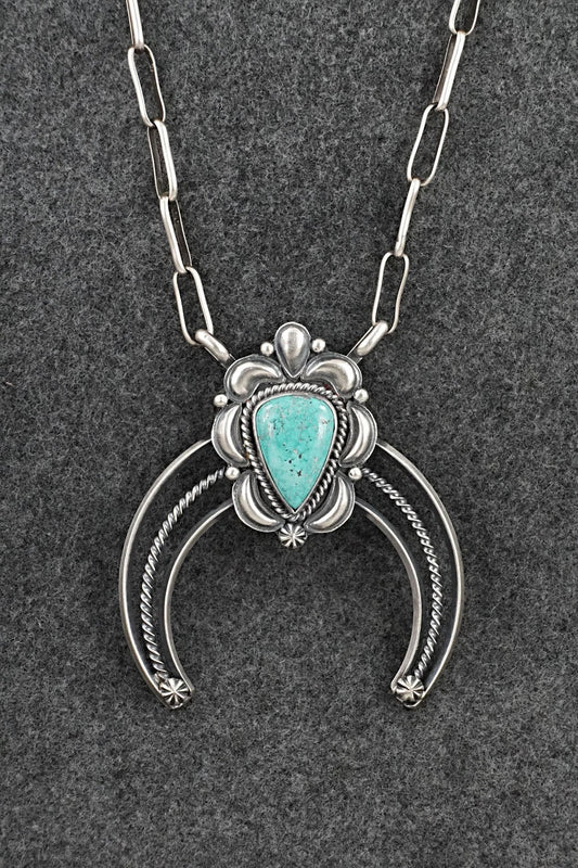 Turquoise & Sterling Silver Necklace - Raymond Delgarito