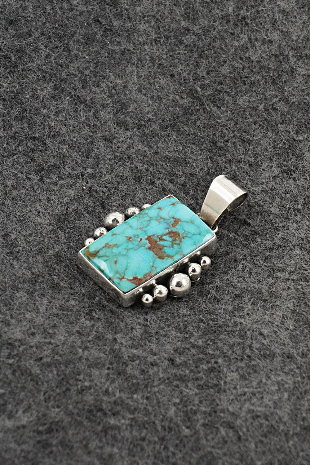 Turquoise & Sterling Silver Pendant - Eugene Gruber