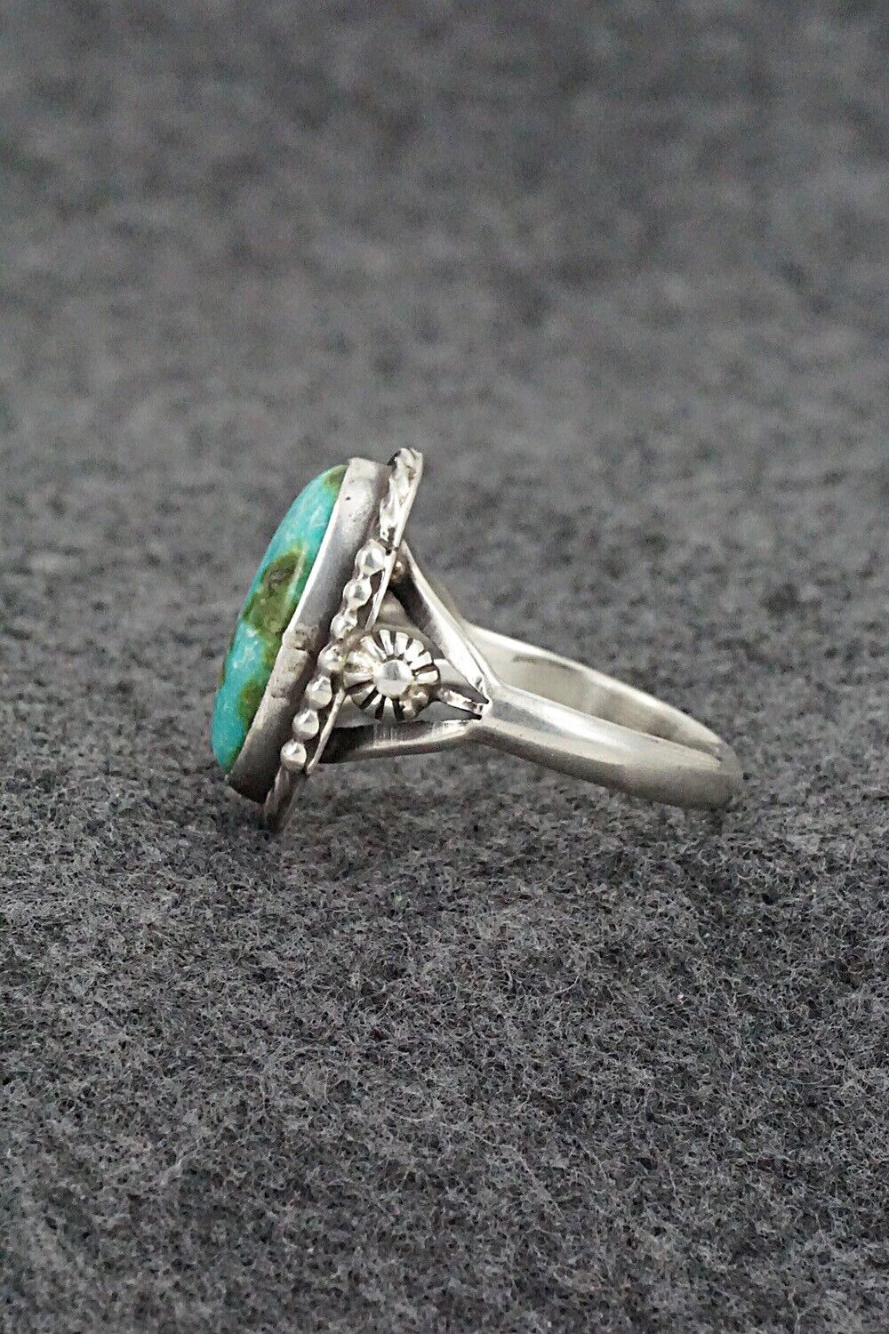 Turquoise & Sterling Silver Ring - Samuel Yellowhair - Size 8.75
