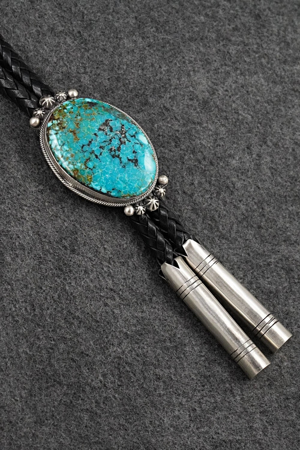 Turquoise & Sterling Silver Bolo Tie - Bobby Johnson
