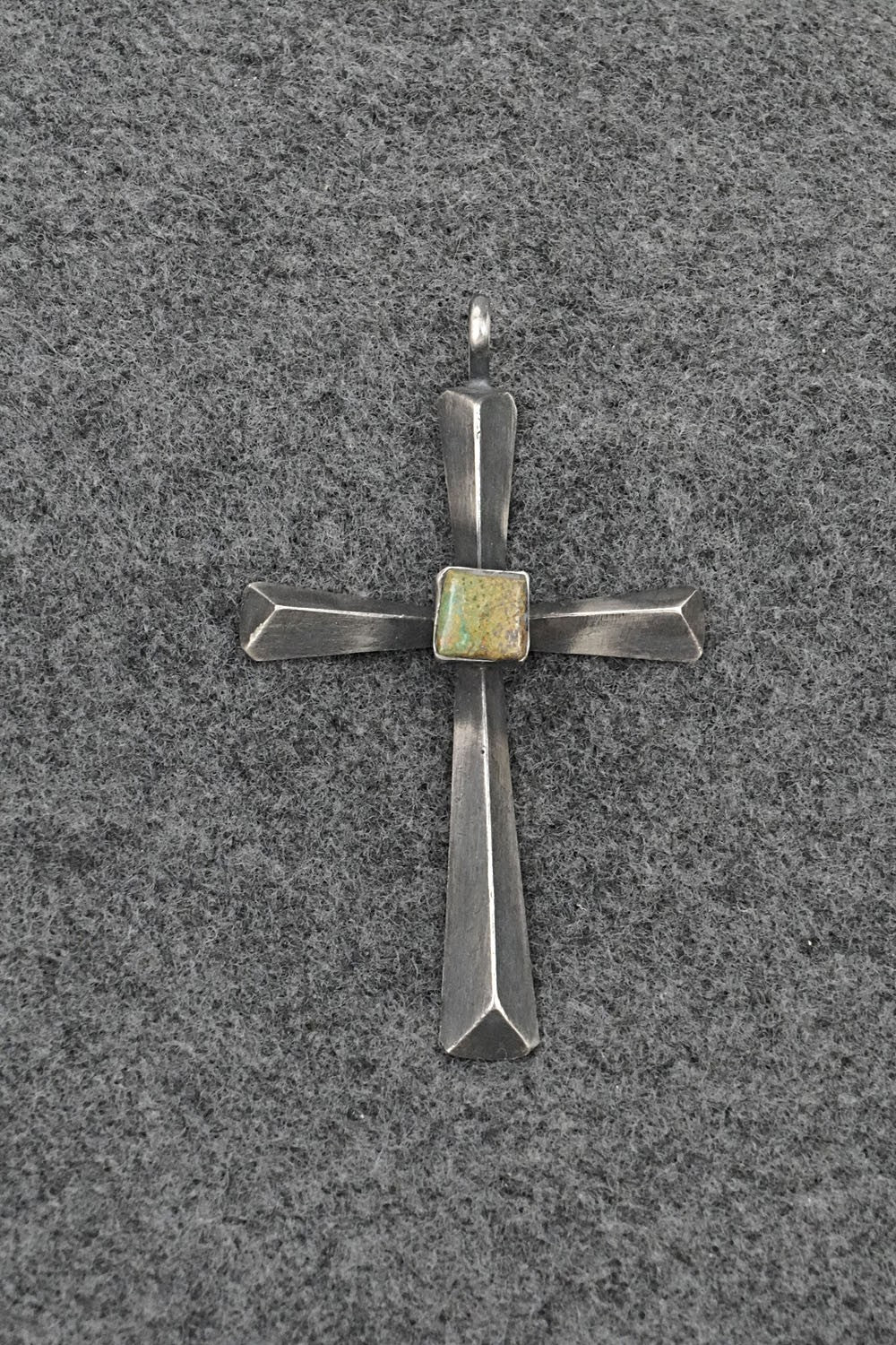 Turquoise & Sterling Silver Pendant - Raymond Betsoi