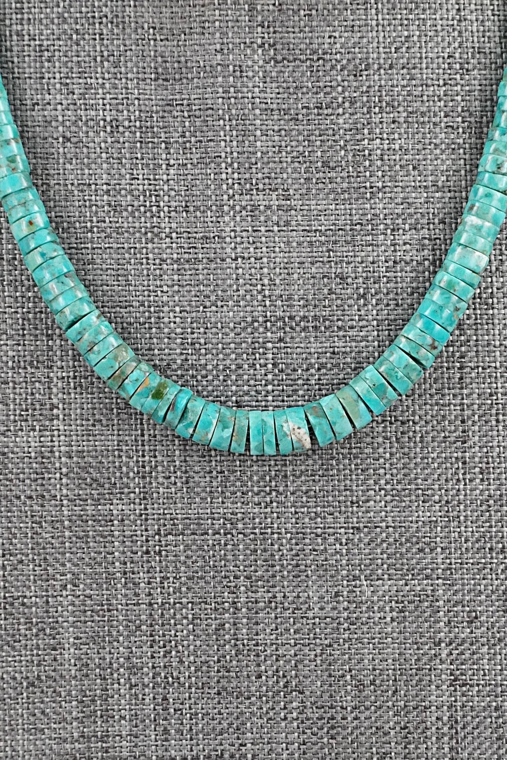 Turquoise & Sterling Silver Necklace 18" - Doreen Jake