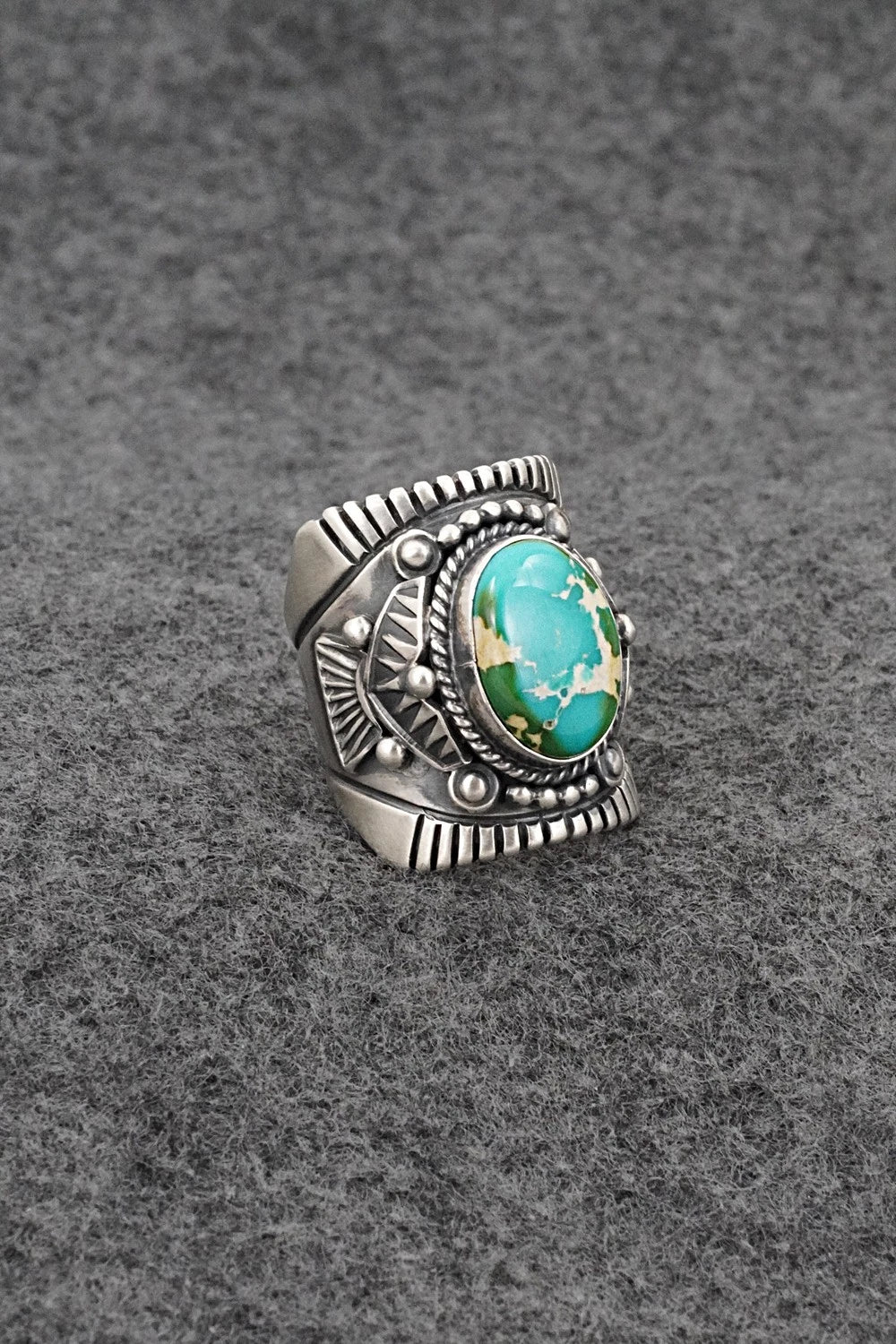 Turquoise & Sterling Silver Ring - Derrick Gordon - Size 7.5