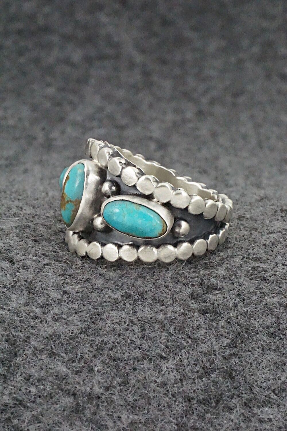 Turquoise & Sterling Silver Ring - Andrew Vandever - Size 8.75