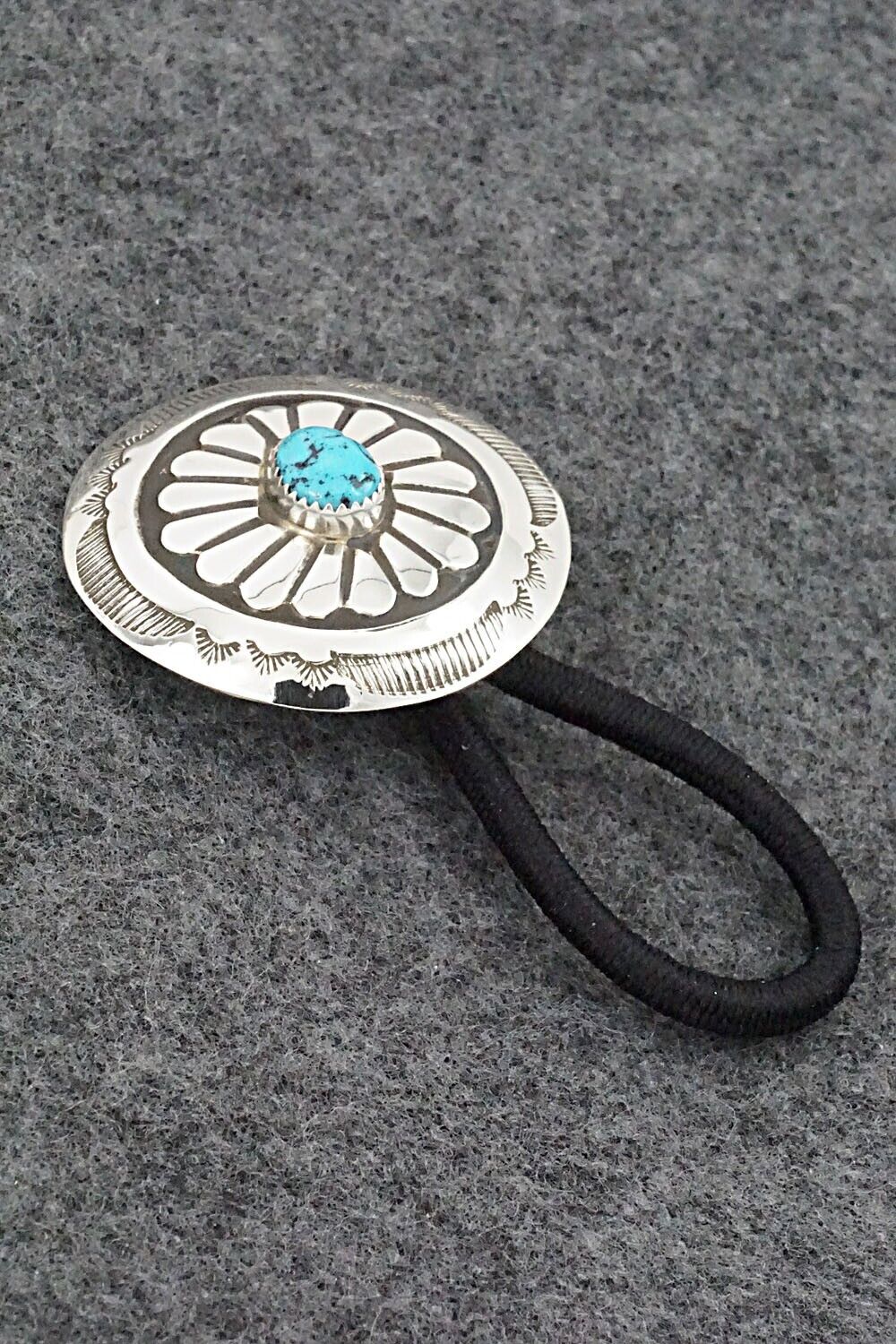 Turquoise & Sterling Silver Hair Tie - Jolene Begay