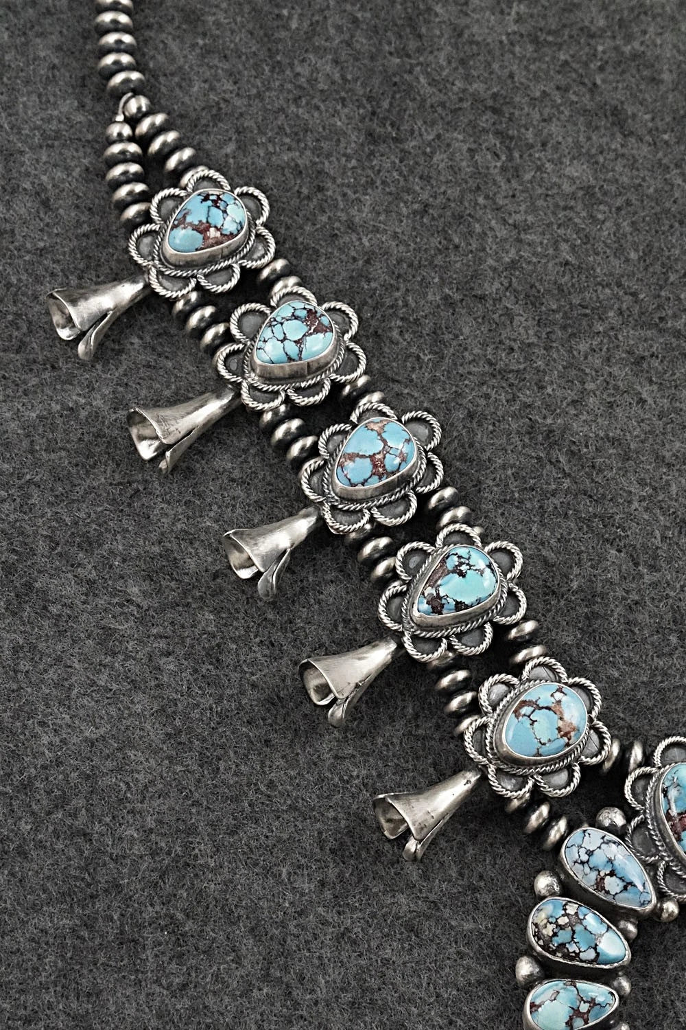 Turquoise & Sterling Silver Squash Blossom Set - Darrin Livingston