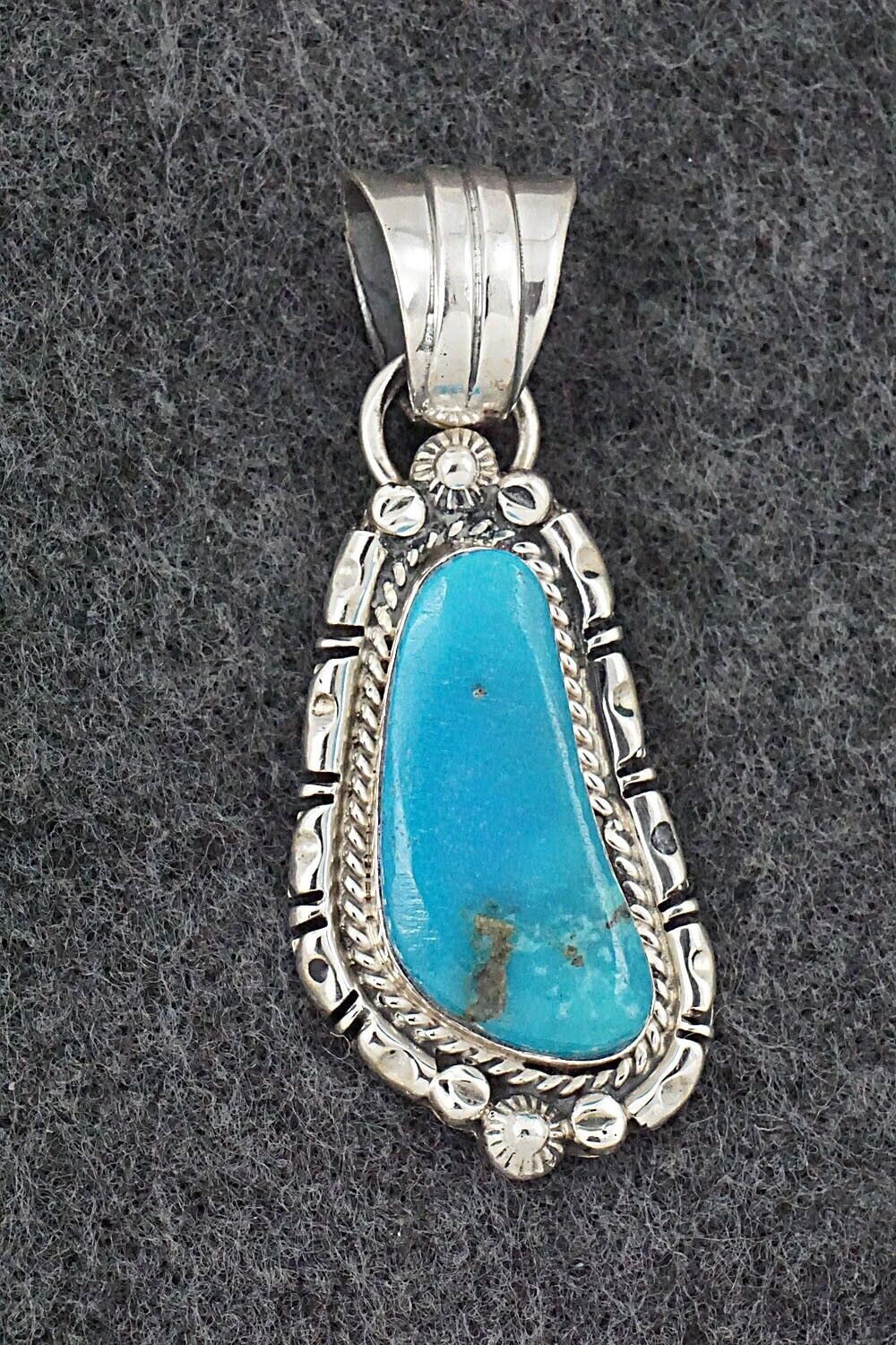 Turquoise & Sterling Silver Pendant - Kiriza Tom