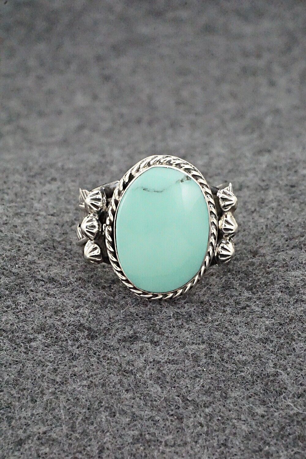 Turquoise & Sterling Silver Ring - Grace Kenneth - Size 10