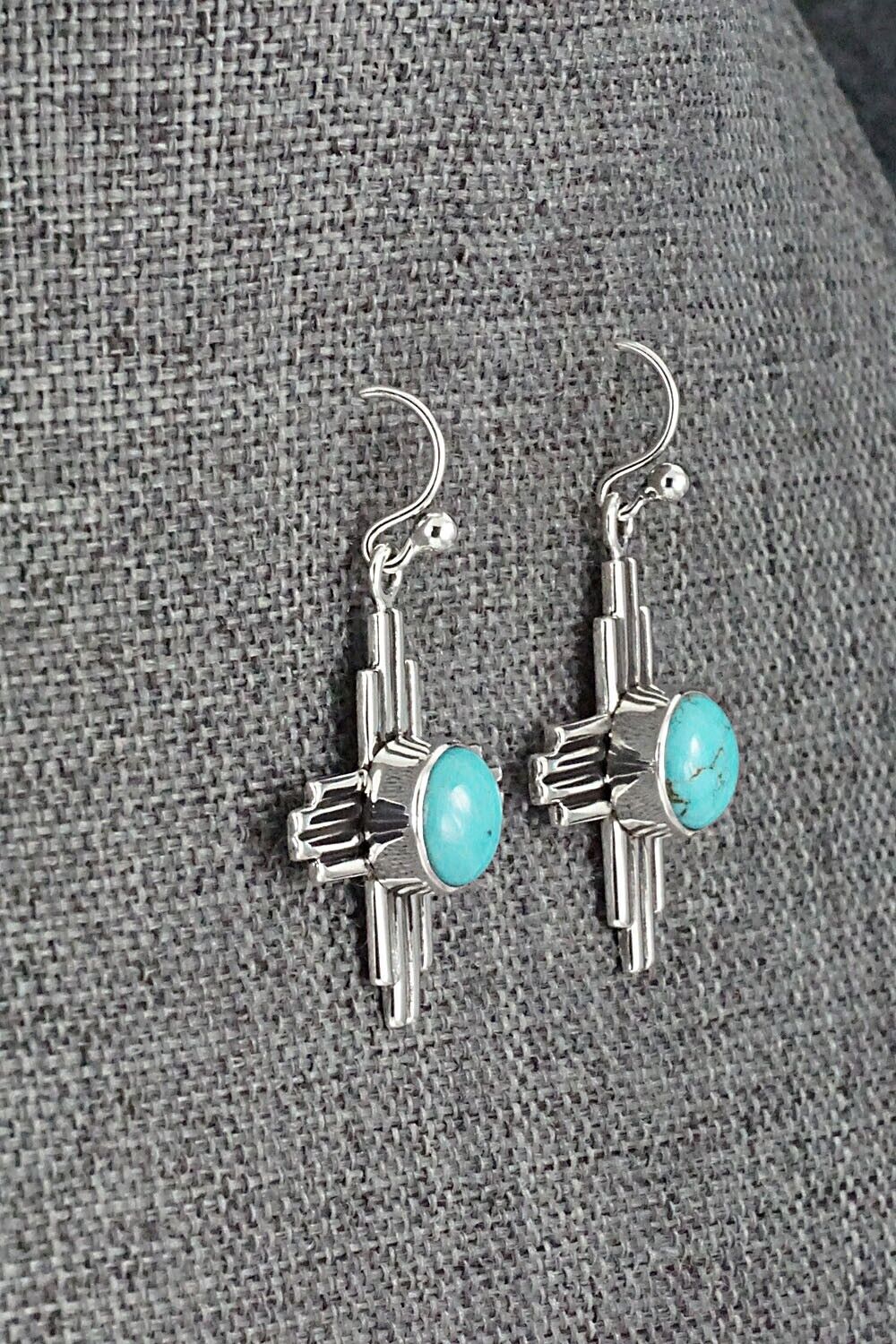 Turquoise & Sterling Silver Earrings - Raymond Coriz