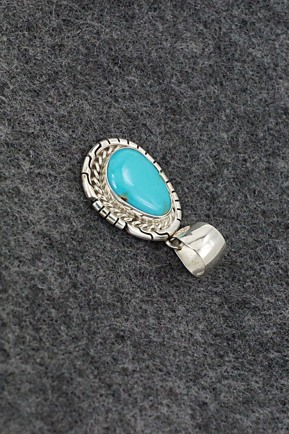 Turquoise & Sterling Silver Pendant - Johnny Frank