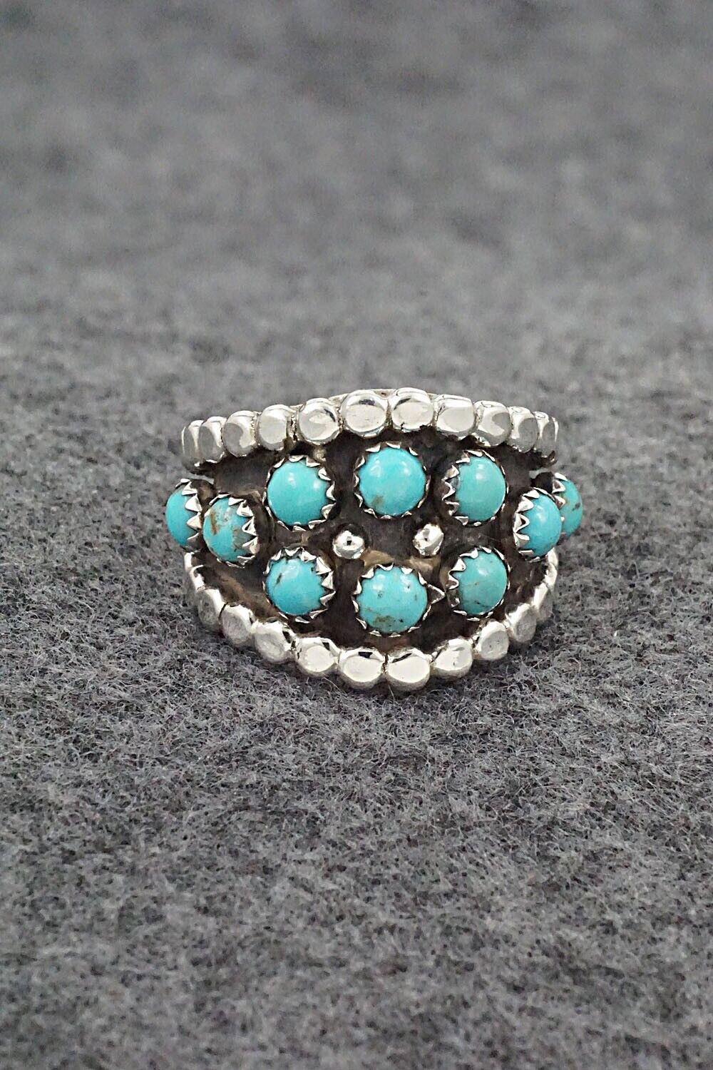 Turquoise & Sterling Silver Ring - Thomas Yazzie - Size 7.5