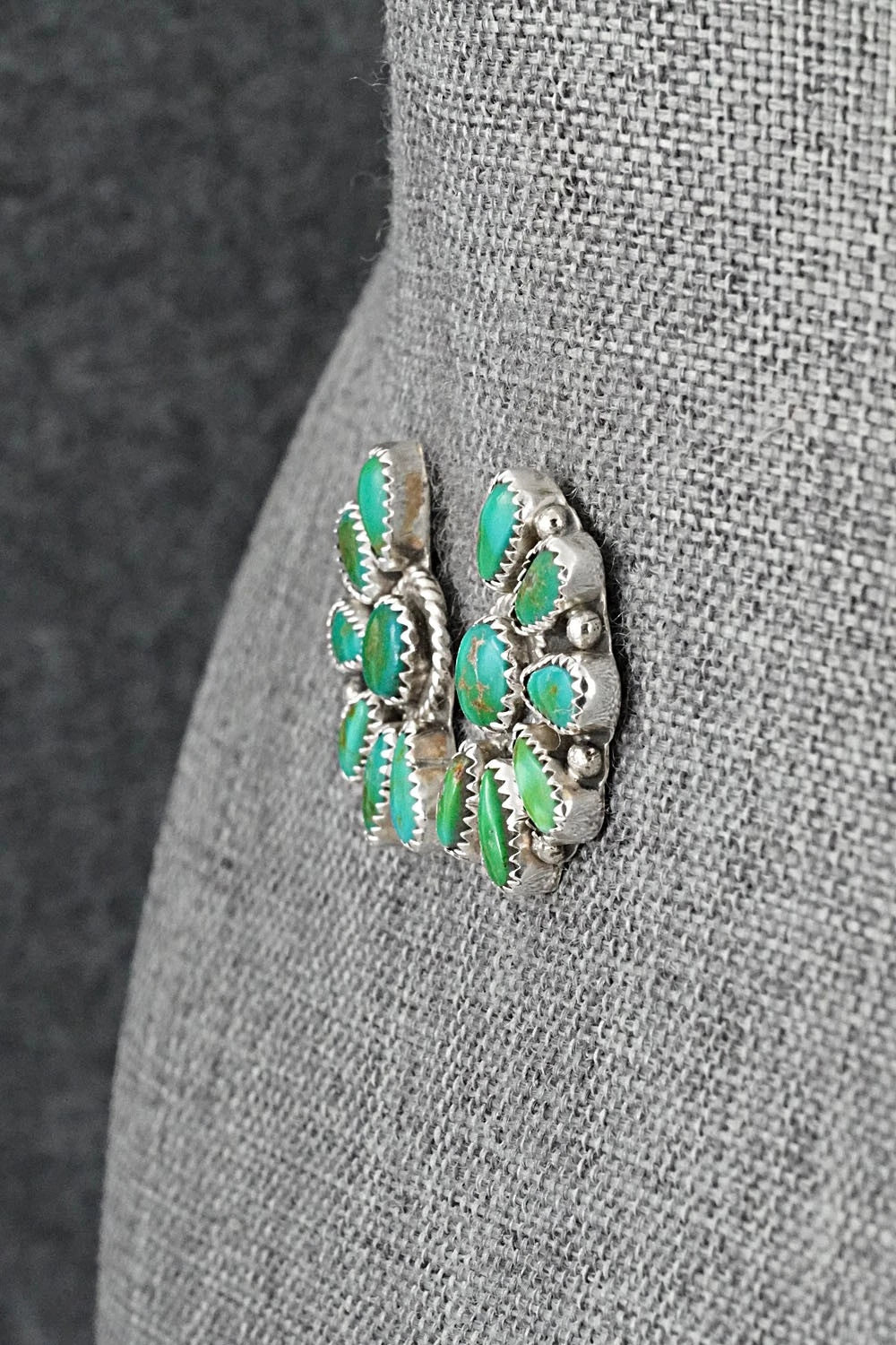 Turquoise & Sterling Silver Earrings - Justina Wilson