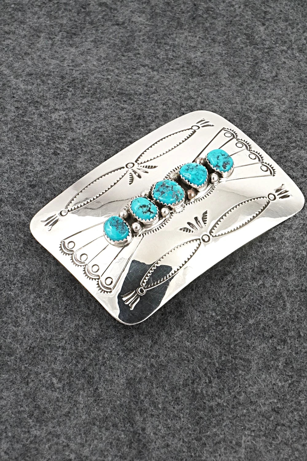 Turquoise & Sterling Silver Belt Buckle - Jolene Begay