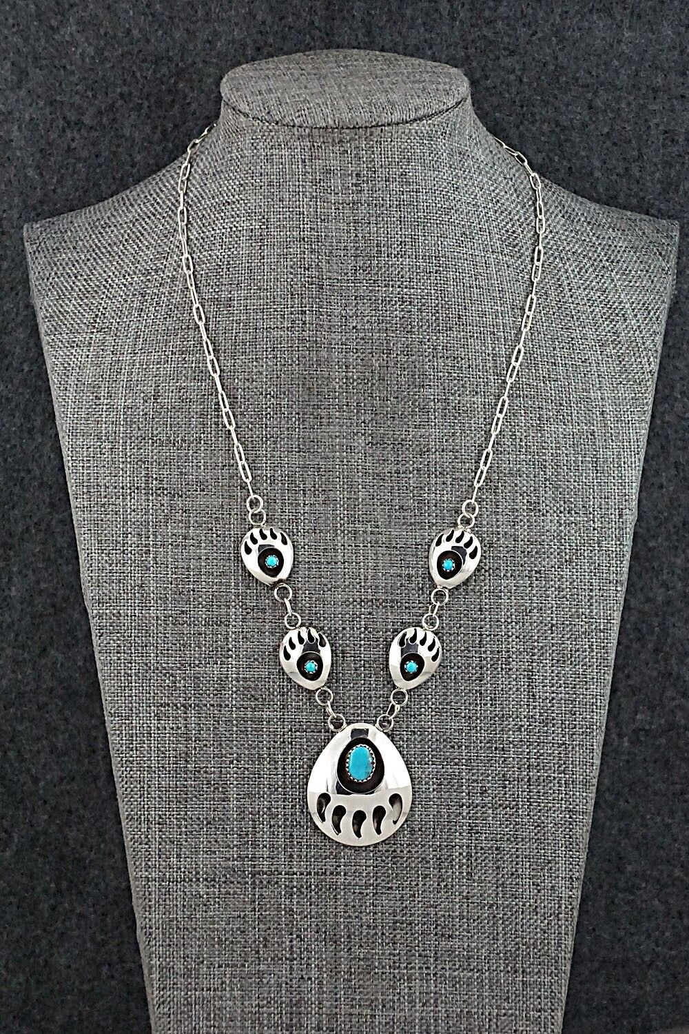 Turquoise & Sterling Silver Necklace - Leroy Parker