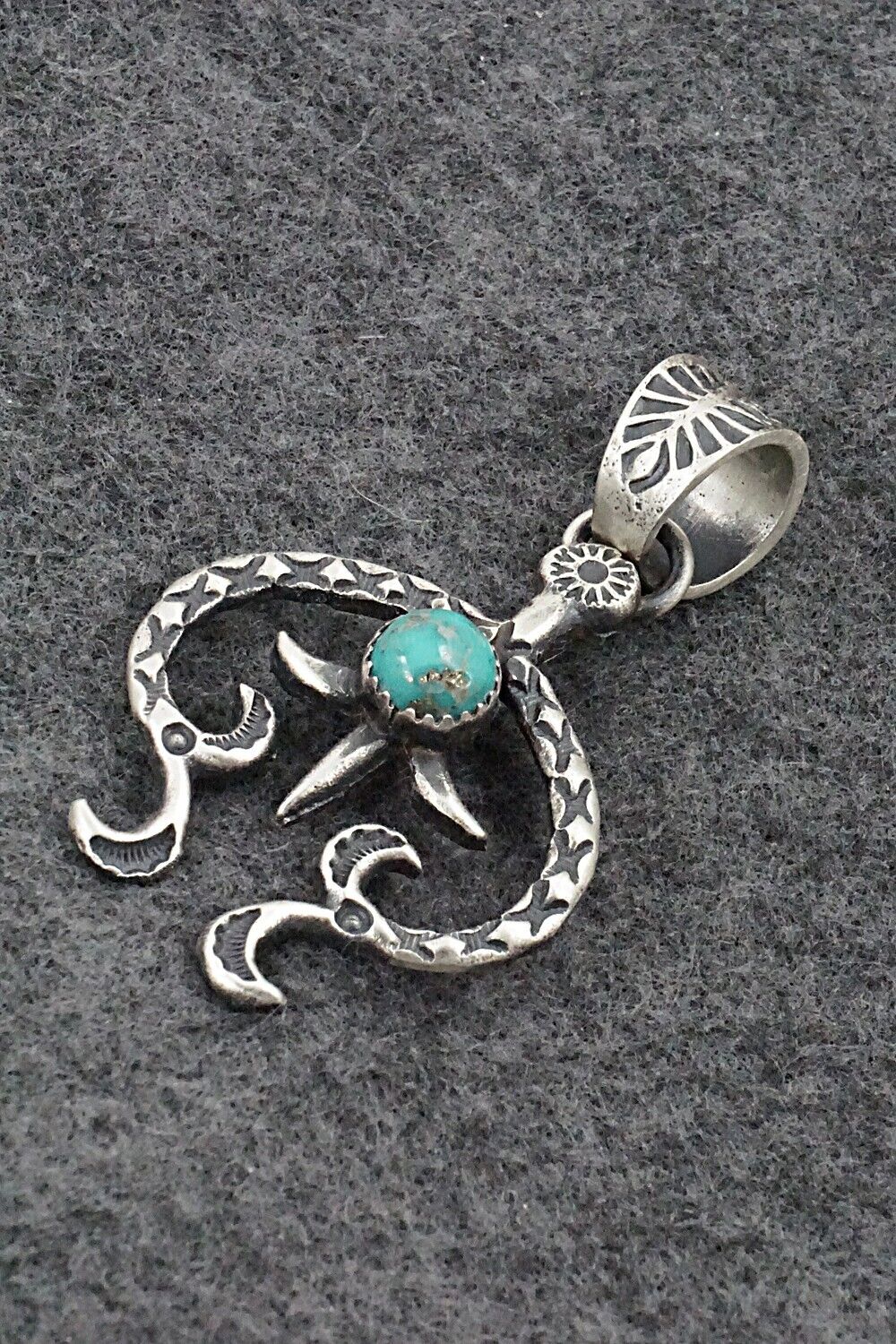 Turquoise & Sterling Silver Pendant - Kevin Billah