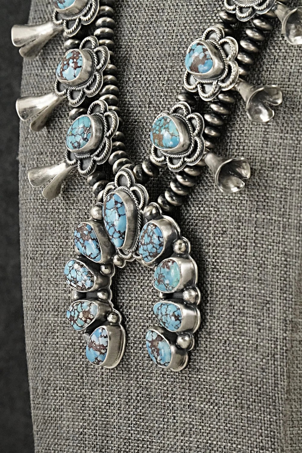 Turquoise & Sterling Silver Squash Blossom Set - Darrin Livingston