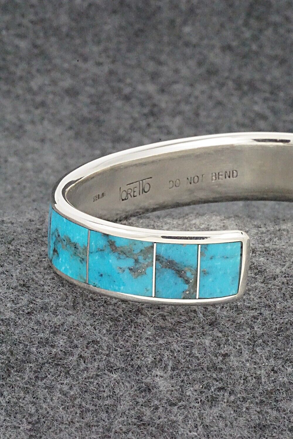 Turquoise & Sterling Silver Inlay Bracelet - Larry Loretto