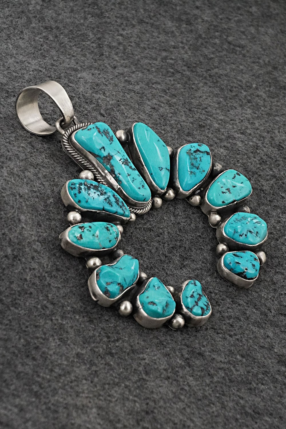 Turquoise & Sterling Silver Pendant - Bobby Johnson