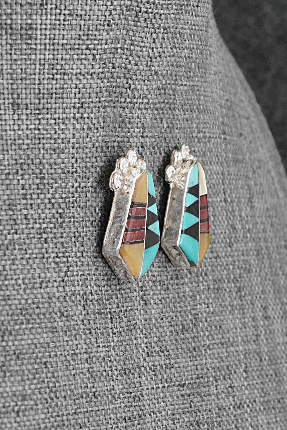 Multi-Stone Inlay & Sterling Silver Earrings - Ola Eriacho