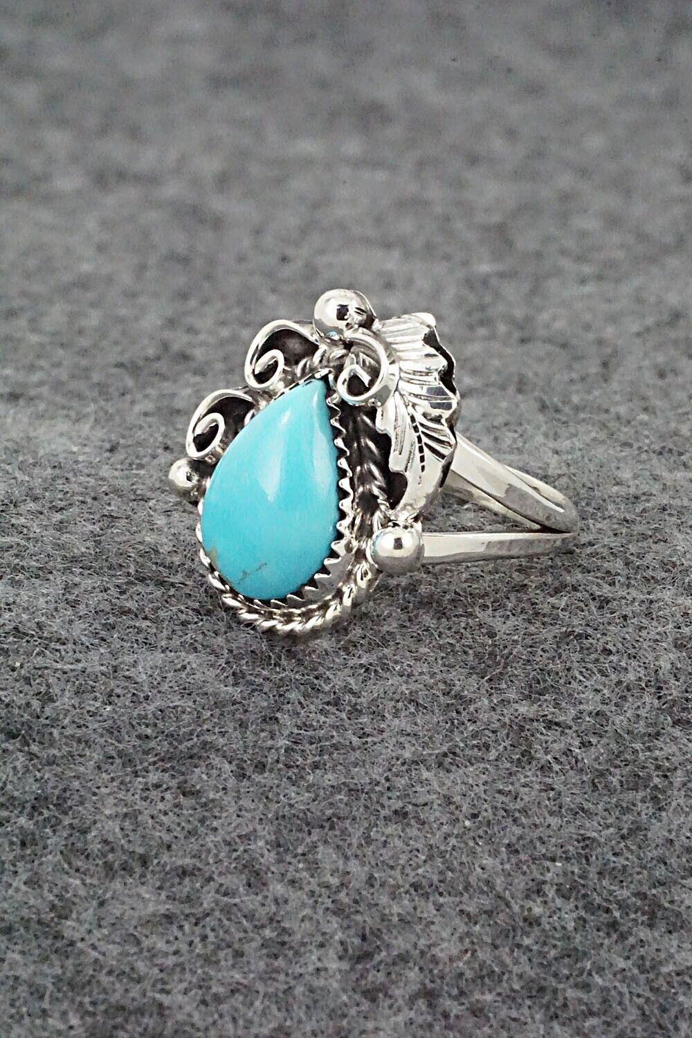 Turquoise & Sterling Silver Ring - Roberta Begay - Size 7.25