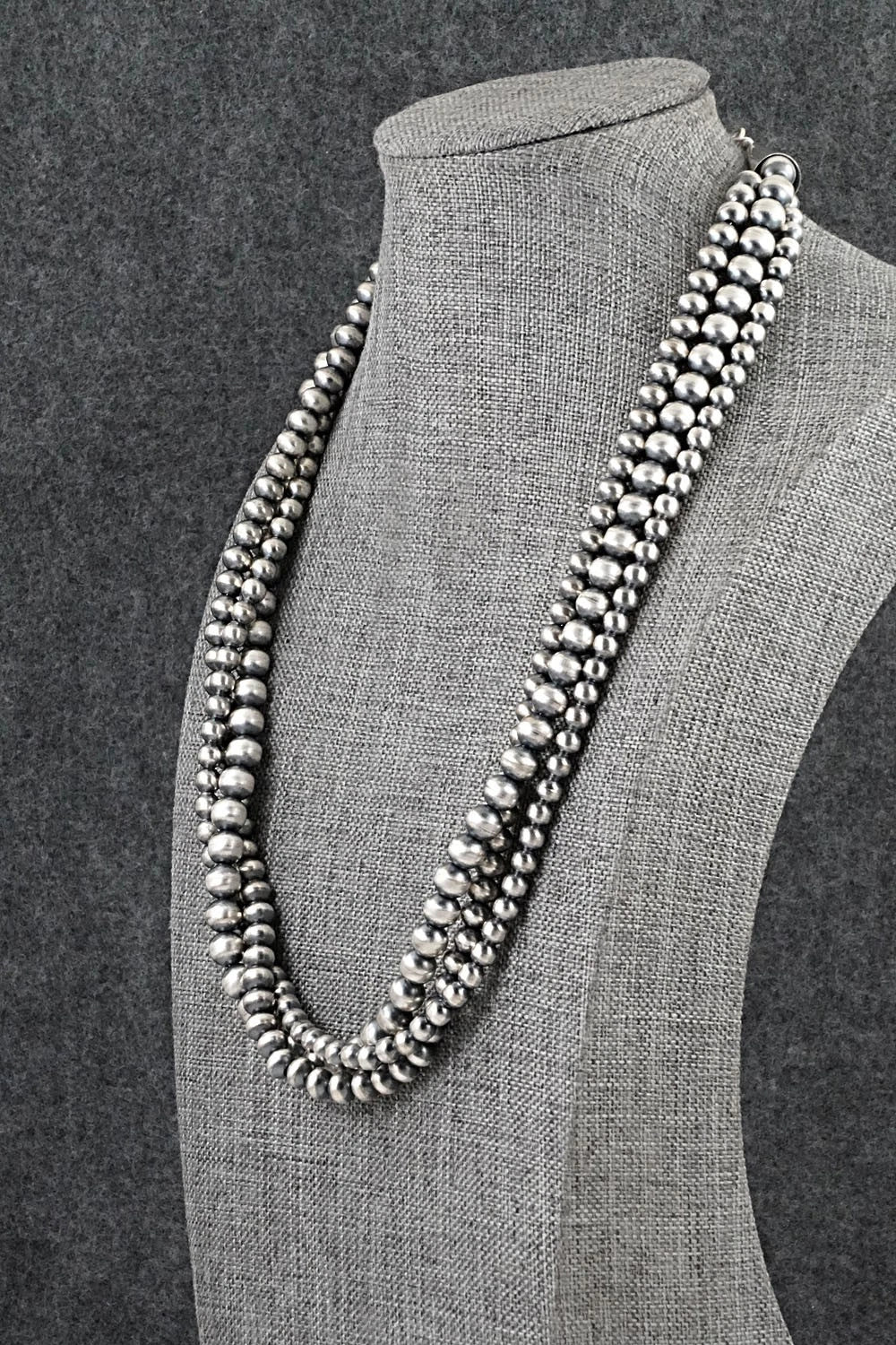 Sterling Silver Navajo Pearl Necklace 20" - Dorinda Mariano